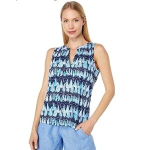Lilly Pulitzer Dev Knit Top LOW TIDE Navy Sails & Stripes